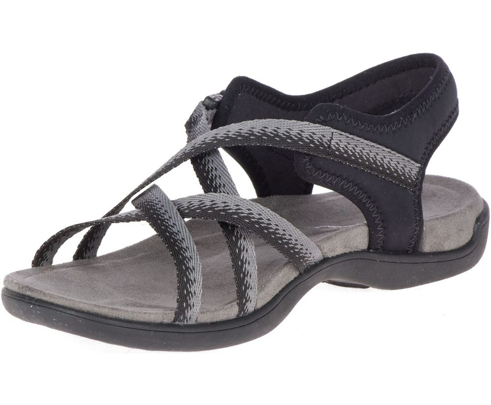 Merrell Sandals Black/Grey - District Muri Lattice - Womens 39KERGNTW